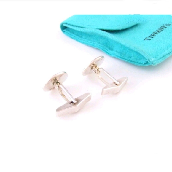 Tiffany & Co RARE vintage Silver Red Enamel cufflinks - Picture 2 of 3